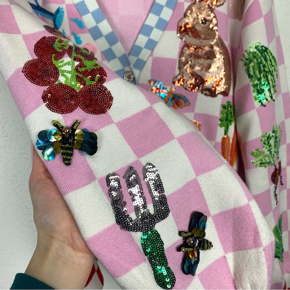 Queen of sparkles spring bunny embellished cardigan - Picture 7 of 12